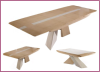 Table Lastours pied central plateau céramique ou plateau bois