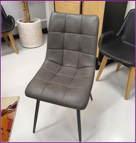 Chaise textile enduit gris vintage - 031010